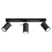Sollux Lighting LED plafondspot zwart RING 3 x GU10 fitting, IP20, CE RoHS certified, 220-240V