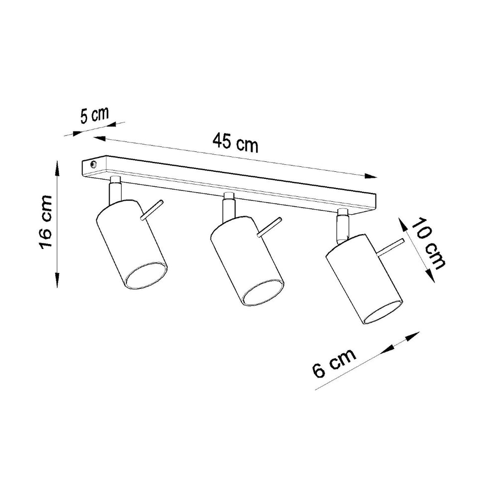 Sollux Lighting LED plafondspot zwart RING 3 x GU10 fitting, IP20, CE RoHS certified, 220-240V