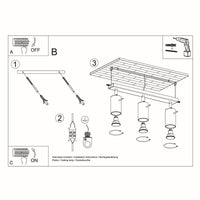 Sollux Lighting LED plafondspot zwart RING 3 x GU10 fitting, IP20, CE RoHS certified, 220-240V