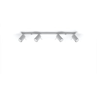 Led plafondspot grijs ring - 4x gu10, ip20, 220-240v ac, 80 cri, 104mm length