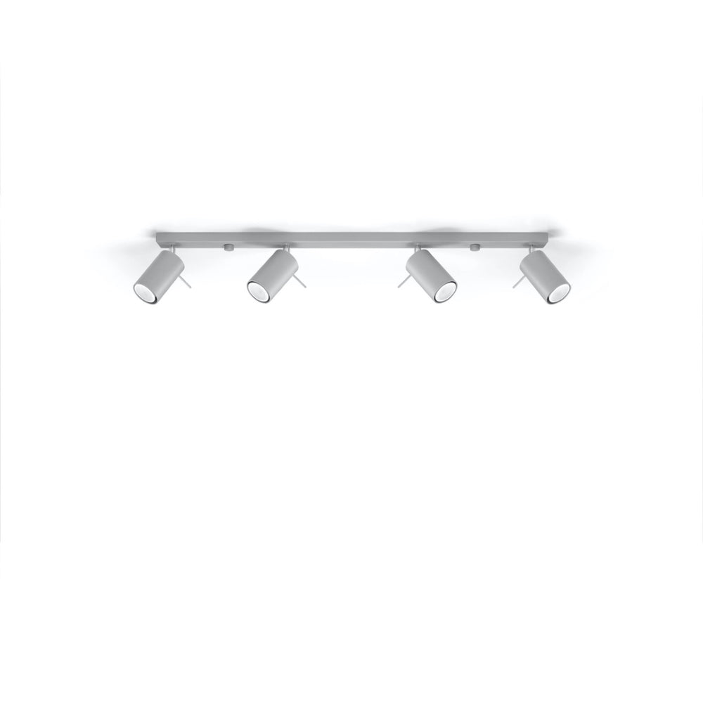 Led plafondspot grijs ring - 4x gu10, ip20, 220-240v ac, 80 cri, 104mm length