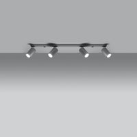 Led plafondspot grijs ring - 4x gu10, ip20, 220-240v ac, 80 cri, 104mm length