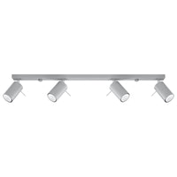 Led plafondspot grijs ring - 4x gu10, ip20, 220-240v ac, 80 cri, 104mm length