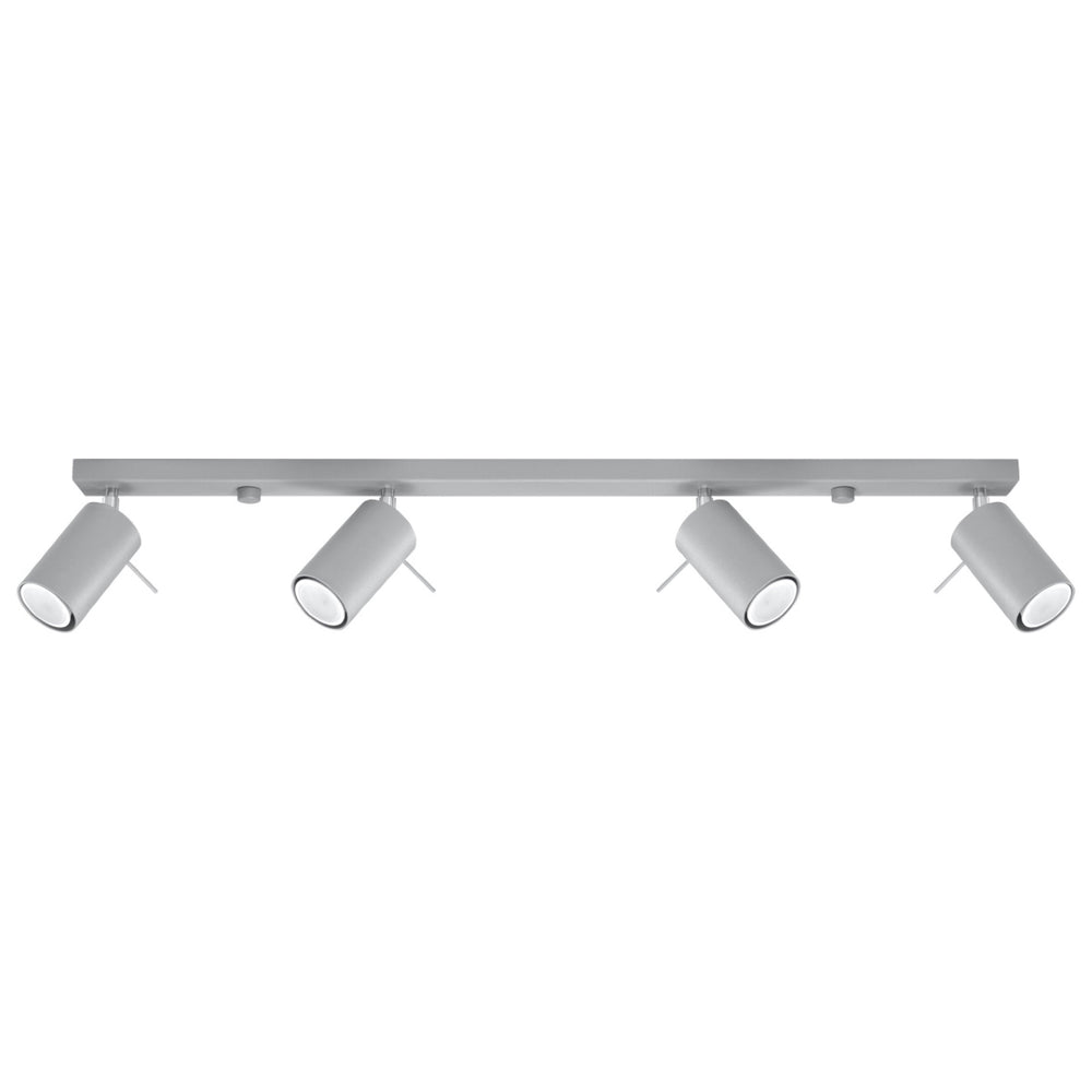 Led plafondspot grijs ring - 4x gu10, ip20, 220-240v ac, 80 cri, 104mm length