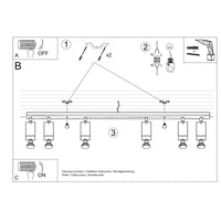 Led plafondspot grijs ring - 4x gu10, ip20, 220-240v ac, 80 cri, 104mm length