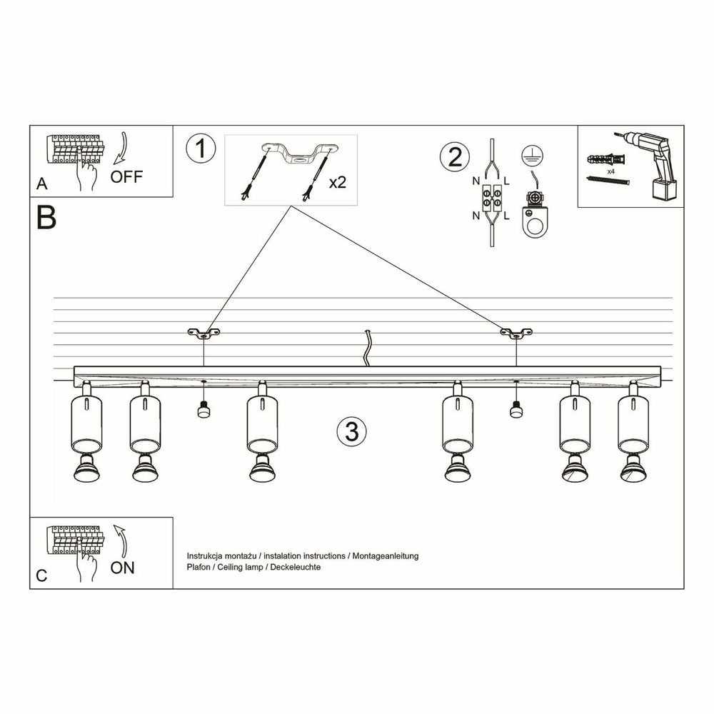 Sollux lighting led ceiling spot chrome ring with gu10 fitting