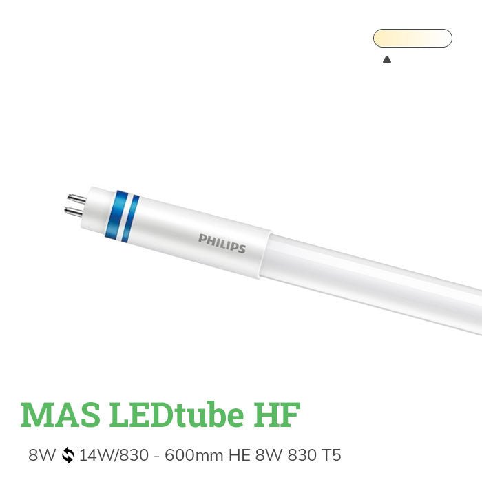 Philips LED T5 master hög effektivitet 8W 1050 lumen 865 dagsljus 55cm ersätter 14W - 3000K