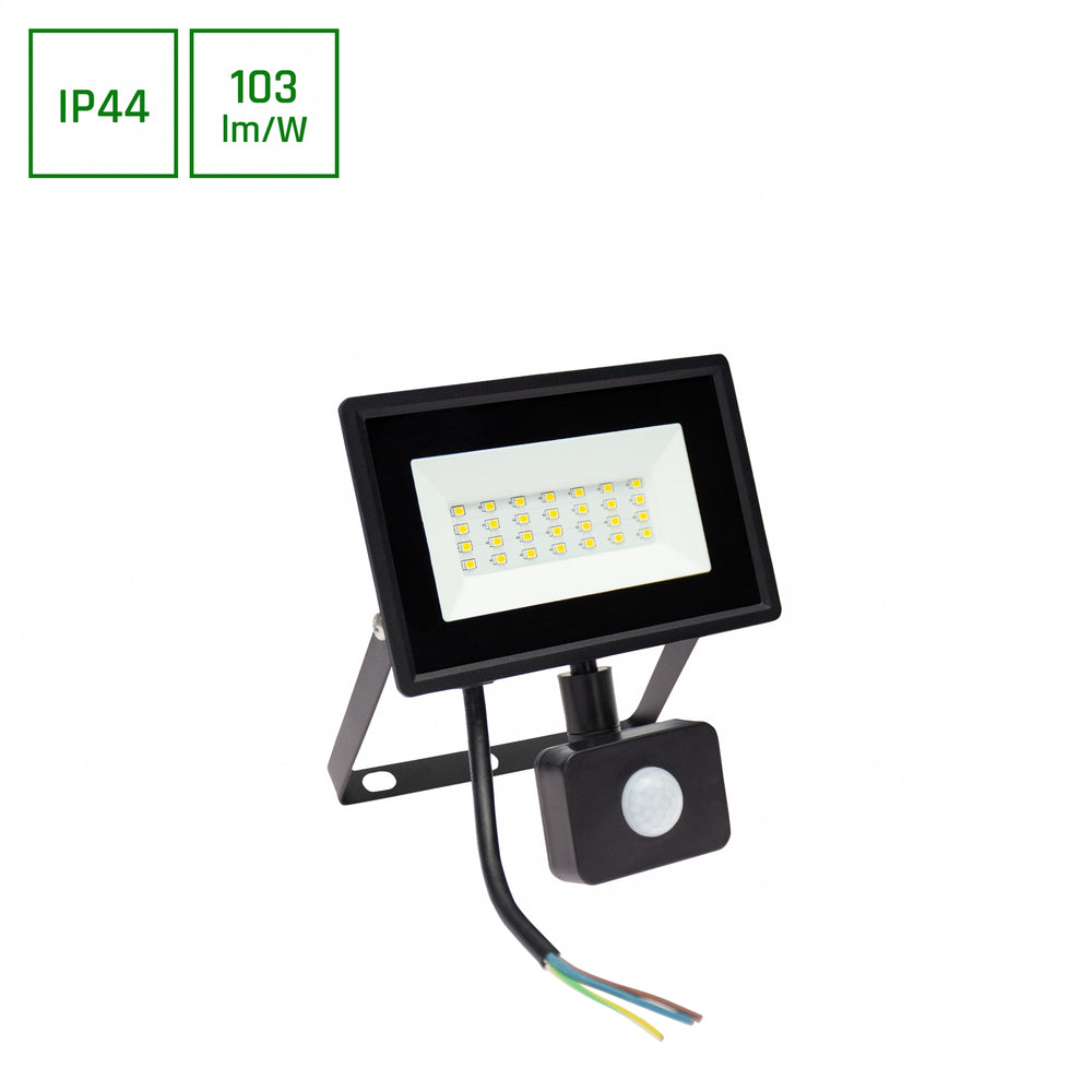 Spectrum NOCTIS LUX 3 LED Strålkastare 20W 6000K 2050 lumen 230V IP44 IK07 Svart med PIR-sensor