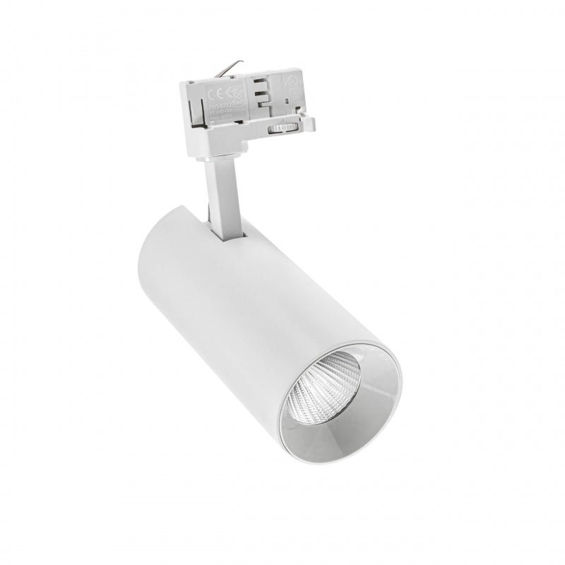 Spectrum Andromeda COB LED 25W varmvit 3000K, 3-fas track spot, 36-60° justerbar, 320 lumen, IP20 inomhus