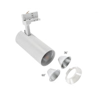 Spectrum Andromeda COB LED 25W varmvit 3000K, 3-fas track spot, 36-60° justerbar, 320 lumen, IP20 inomhus