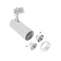 Spectrum Andromeda COB LED 25W varmvit 3000K, 3-fas track spot, 36-60° justerbar, 320 lumen, IP20 inomhus