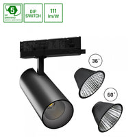 Spectrum Andromeda LED inbyggnadsspot svart, 3000 lumen, 3000K, IP20, CRI >90, 36°/60° strålvinkel, 15-27W justerbar