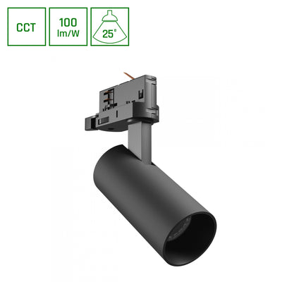 Spectrum Andromeda Prime skenlight 8W 6000K 800 lumen 25° svart IP20 CCT belysning