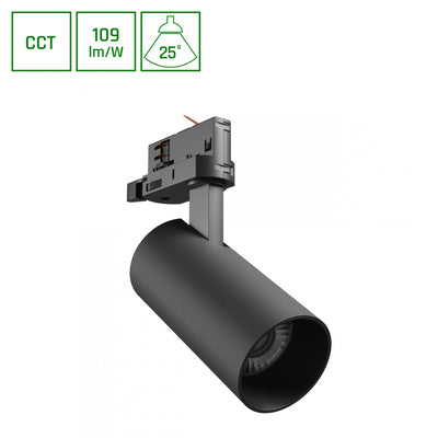 Andromeda prime skenspot 16W svart 6000K 1750 lumen 25° 230V Spectrum IP20 CCT CRI80