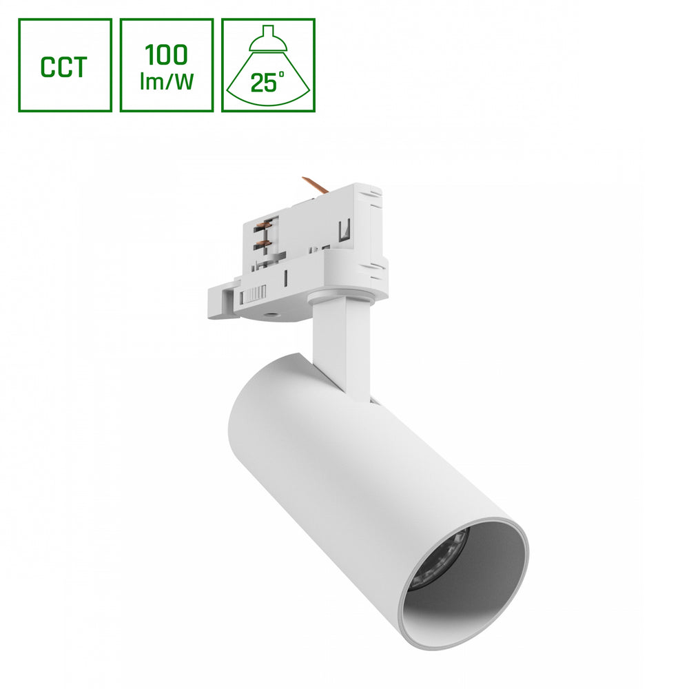 Spectrum Andromeda prime skenlampa 3F 8W 230V vit | cct 6000K | 800 lumen | ip20 | 25° spridningsvinkel | CRI 80