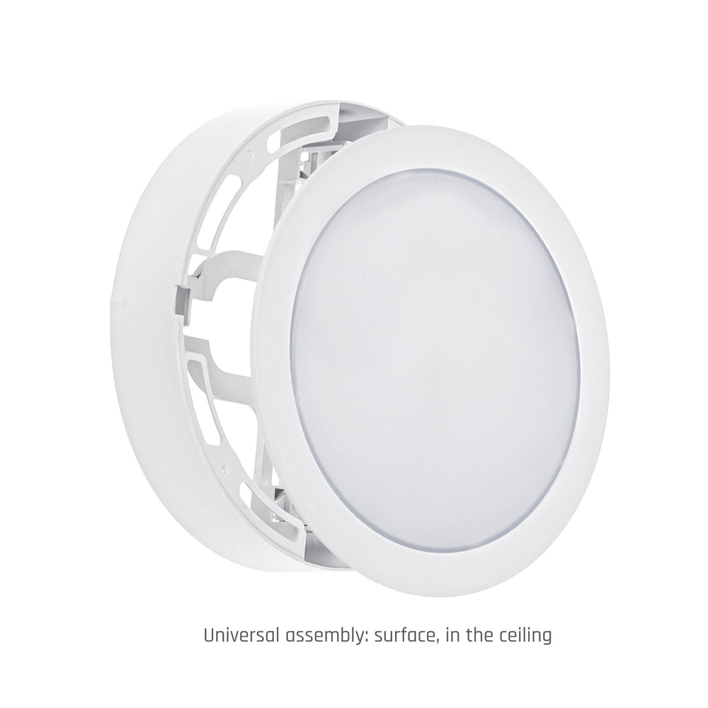 Spectrum ALGINE 2in1 LED downlight 12W 1200 lumen 4000K 230V IP20 rund utanpåliggande eller infälld Vit
