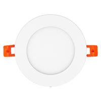 Slim LED Downlight 8W 550 lumen 3000K Varmvit 110° Infälld Rund Utskärning 105mm Vit Yta