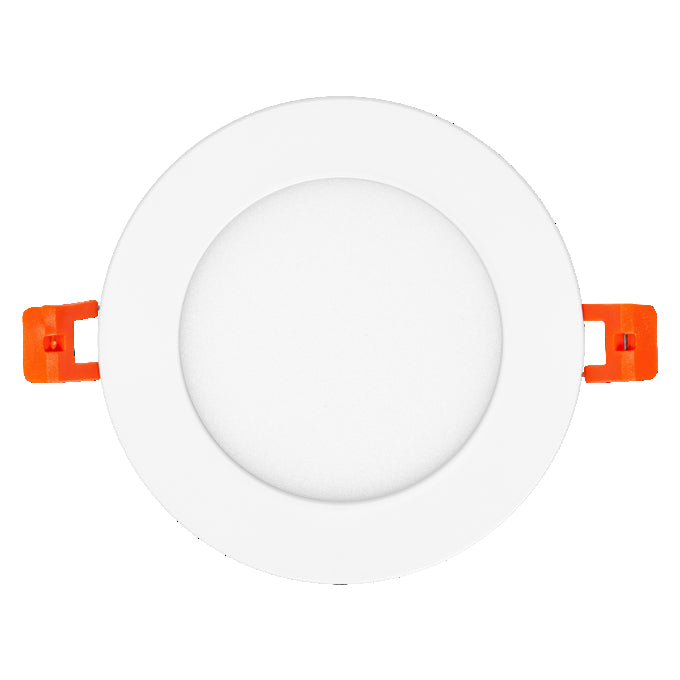 Slim LED Downlight 8W 550 lumen 3000K Varmvit 110° Infälld Rund Utskärning 105mm Vit Yta