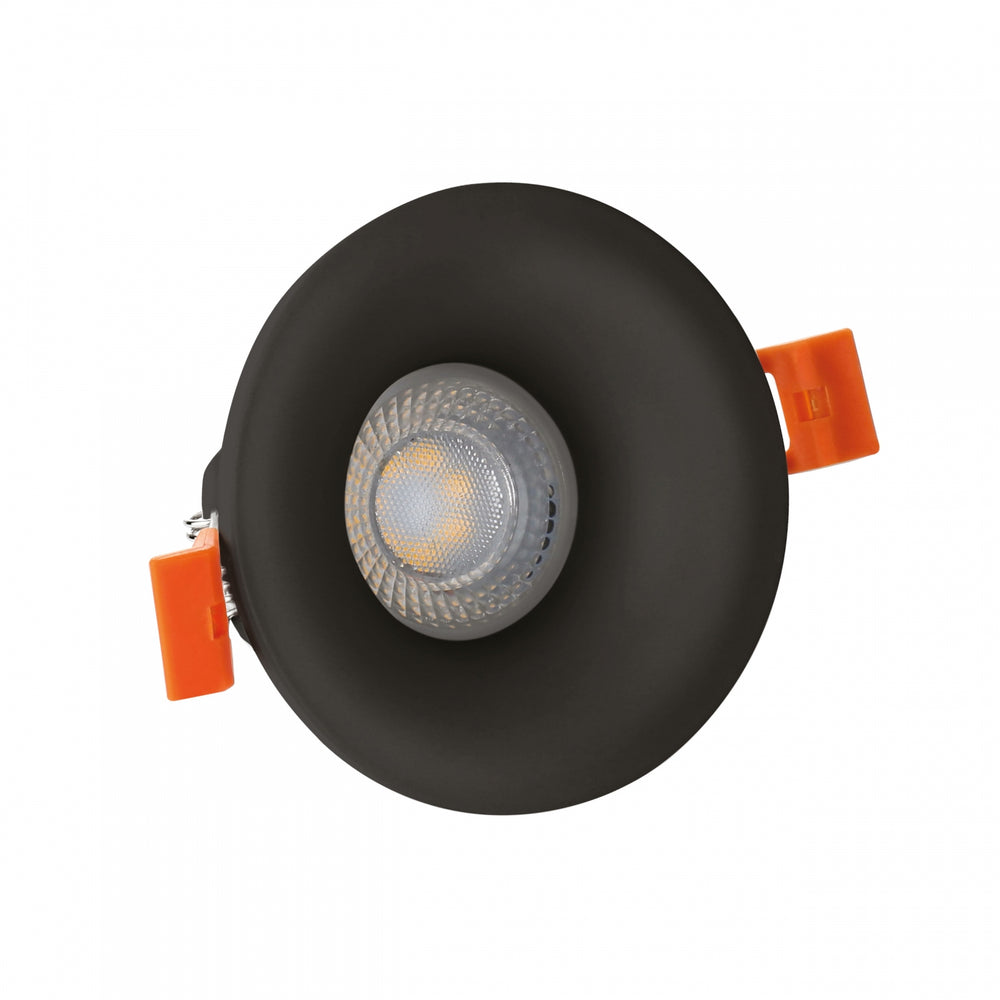 Spectrum LED GU10 infälld rund armatur Svart, 85mm diameter, aluminiumhölje, IP20, 250V CE-certifierad