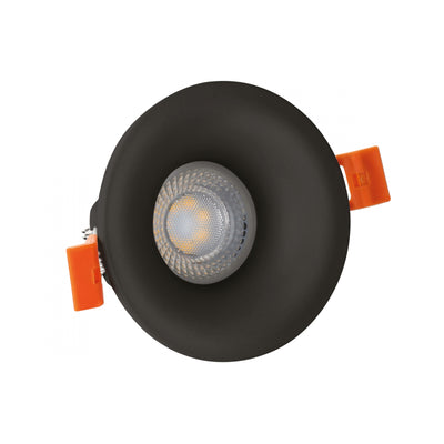 Spectrum LED GU10 infälld rund armatur Svart, 85mm diameter, aluminiumhölje, IP20, 250V CE-certifierad