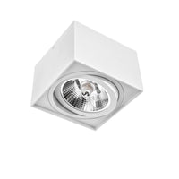 Spectrum CHLOE AR111 GU10 square LED spotlight, IP20, white, aluminum housing, 250V, indoor use, long lifespan