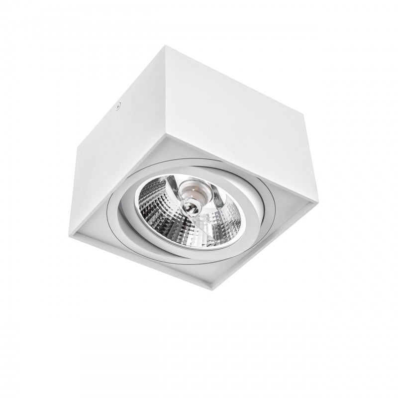 Spectrum CHLOE AR111 GU10 square LED spotlight, IP20, white, aluminum housing, 250V, indoor use, long lifespan