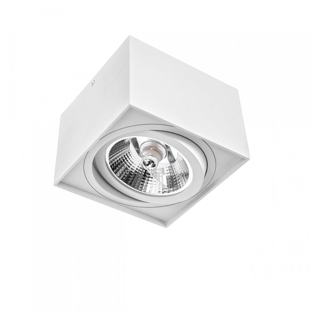 Spectrum CHLOE AR111 GU10 square LED spotlight, IP20, white, aluminum housing, 250V, indoor use, long lifespan