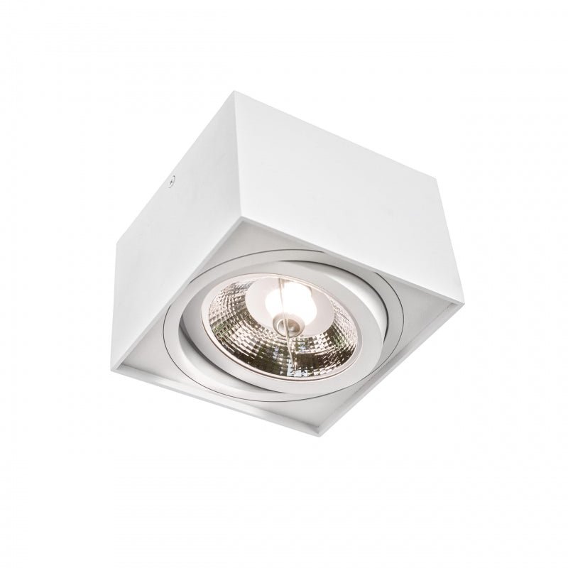 Spectrum CHLOE AR111 GU10 square LED spotlight, IP20, white, aluminum housing, 250V, indoor use, long lifespan