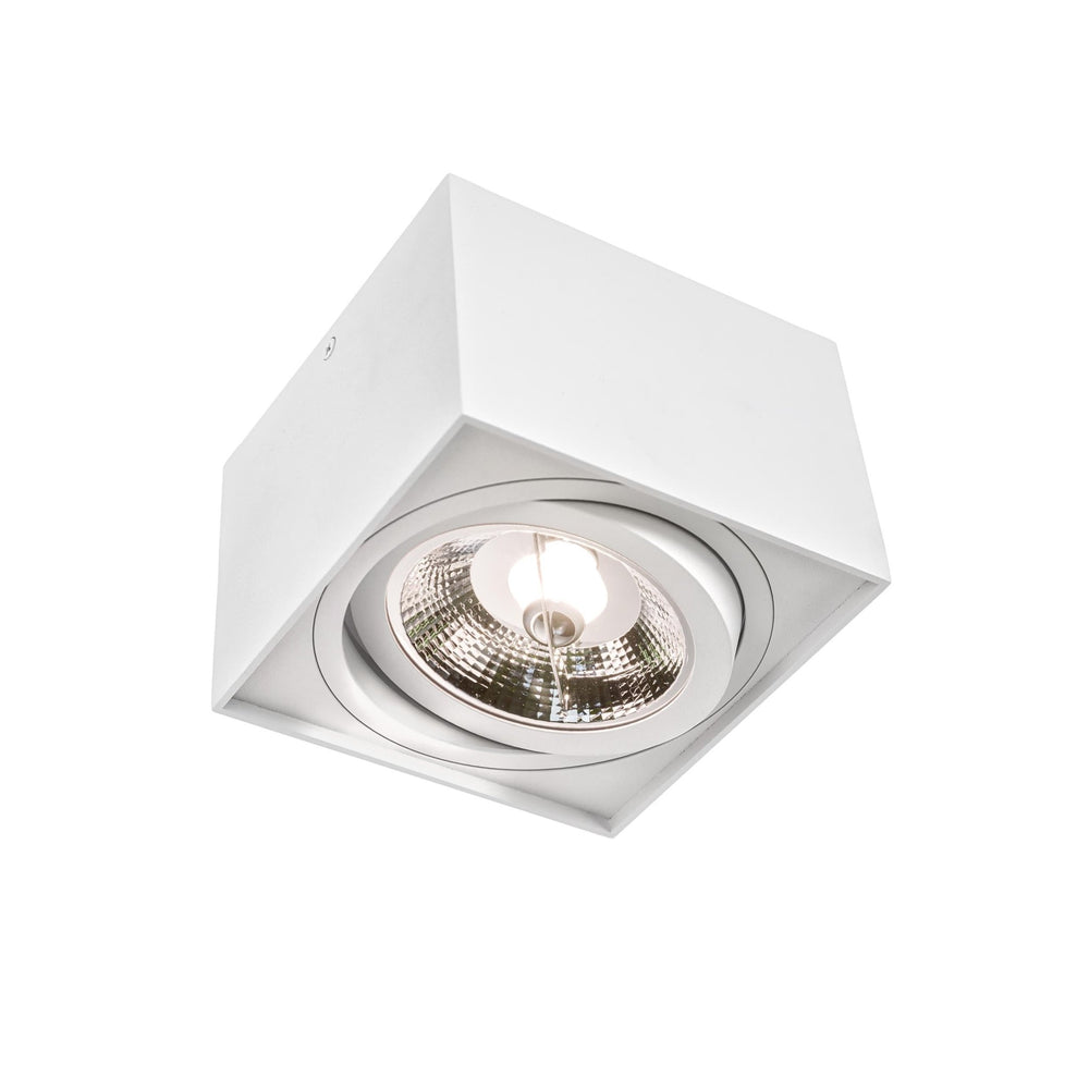 Spectrum CHLOE AR111 GU10 square LED spotlight, IP20, white, aluminum housing, 250V, indoor use, long lifespan