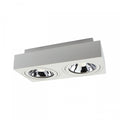 Spectrum LED GU10 surface spotlight, 2x adjustable, 250V, IP20, White rectangular ceiling luminaire