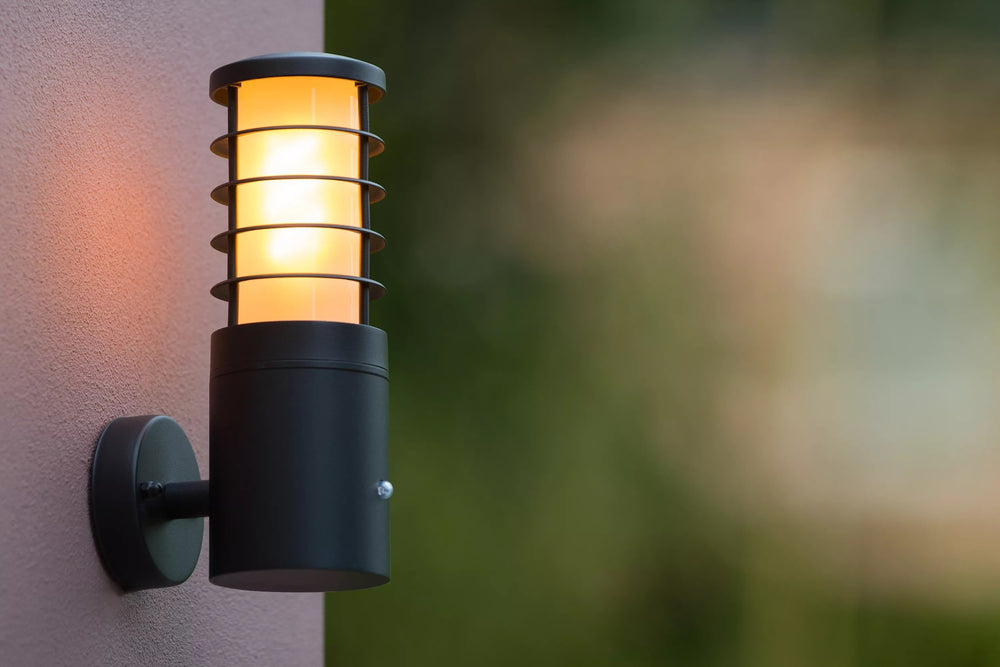 Lucide SOLID utomhus vägglampa, rund aluminium, 1xE27, 220-240V, IP54, Antracit finish