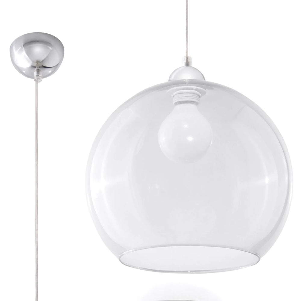 Sollux Lighting BALL hänglampa, transparent skärm, 220-240V, IP20, CE RoHS, Aluminium Mässingfinish
