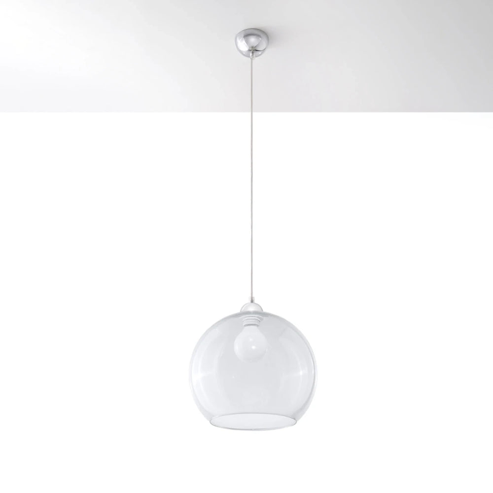 Sollux Lighting BALL hänglampa, transparent skärm, 220-240V, IP20, CE RoHS, Aluminium Mässingfinish