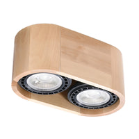 Sollux Lighting BASIC 2 LED takspotlight, naturträ, IP20, 220-240V, max 50W, CE RoHS