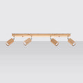 Sollux Lighting BERG 4 LED ceiling spotlight, natural wood, IP20, 220-240V, CRI 80, CE RoHS, 4x50W max