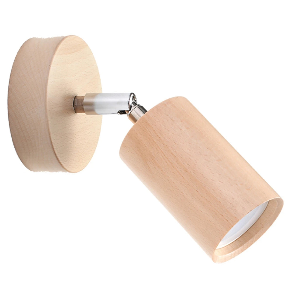 Sollux Lighting BERG vägglampa naturligt trä, LED redo, IP20, 220-240V, Aluminium Matt Guld finish