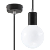 Sollux Lighting Edison hanging lamp Black, LED compatible, aluminium matte gold brass finish, 220-240V, IP20, CE RoHS