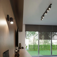 Sollux Lighting LED takspotlight Svart RING, 4 x GU10-socklar, IP20, aluminium, CE RoHS