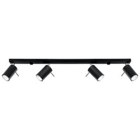 Sollux Lighting LED takspotlight Svart RING, 4 x GU10-socklar, IP20, aluminium, CE RoHS