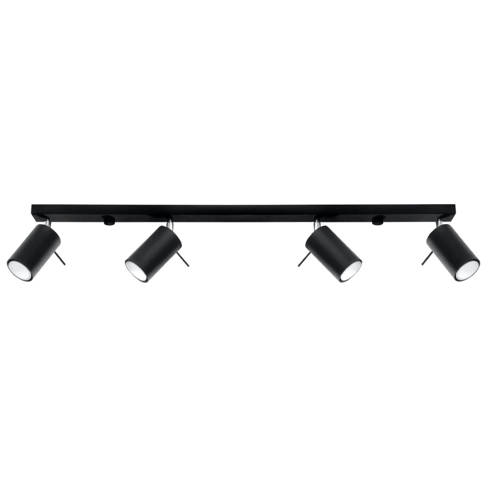 Sollux Lighting LED takspotlight Svart RING, 4 x GU10-socklar, IP20, aluminium, CE RoHS