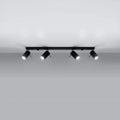 Sollux Lighting LED takspotlight Svart RING, 4 x GU10-socklar, IP20, aluminium, CE RoHS