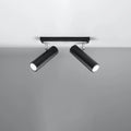 Sollux Lighting LED takspotlight Svart Silver, 2 x GU10, IP20, Aluminium, 220-240V, CE RoHS