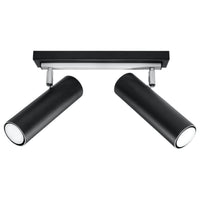 Sollux Lighting LED takspotlight Svart Silver, 2 x GU10, IP20, Aluminium, 220-240V, CE RoHS