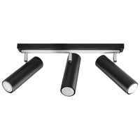Sollux Lighting LED takspotlight Svart Silver 3xGU10, IP20, aluminium, 220-240V, CE RoHS