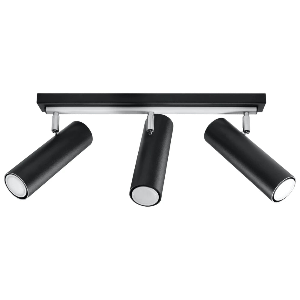 Sollux Lighting LED takspotlight Svart Silver 3xGU10, IP20, aluminium, 220-240V, CE RoHS