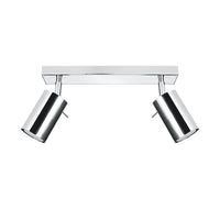 Sollux Lighting LED takspotlight kromring, 2x GU10, IP20, aluminium, CE RoHS