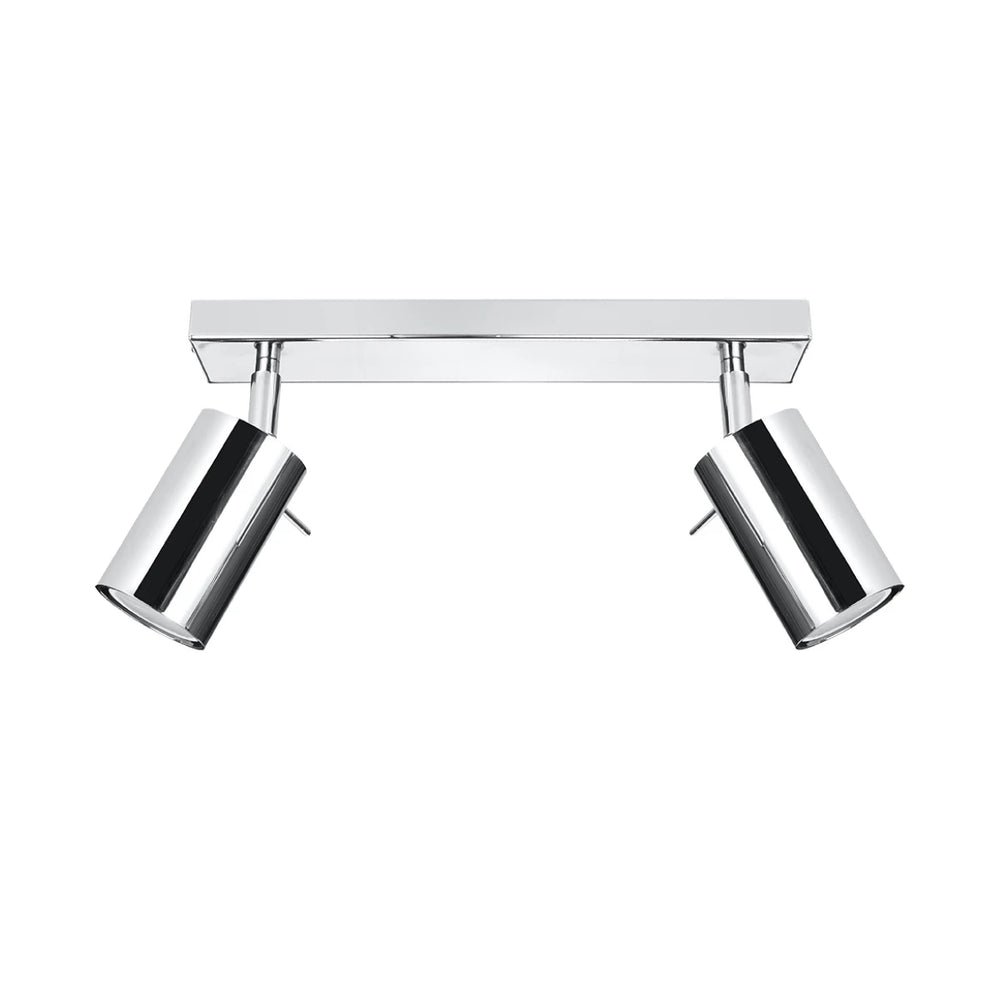 Sollux Lighting LED takspotlight kromring, 2x GU10, IP20, aluminium, CE RoHS