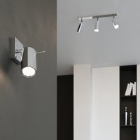 Sollux Lighting LED takspotlight kromring, 2x GU10, IP20, aluminium, CE RoHS
