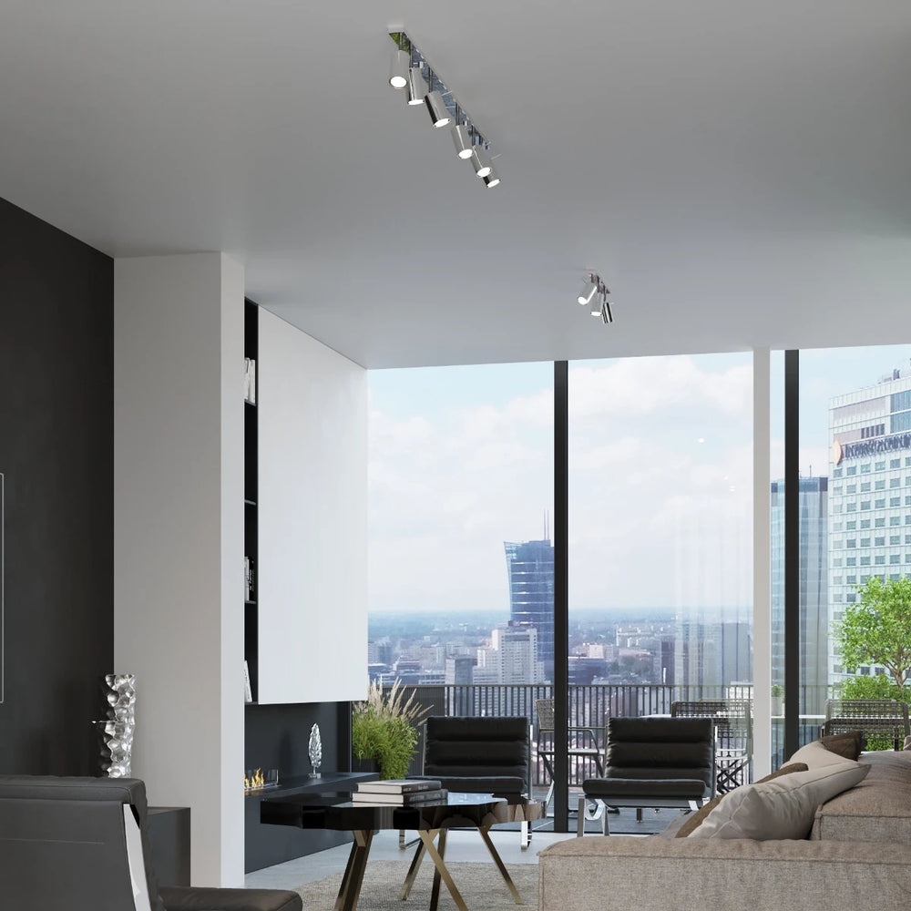 Sollux Lighting LED takspot kromring, 3x GU10, 220-240V, IP20, aluminium, CE RoHS