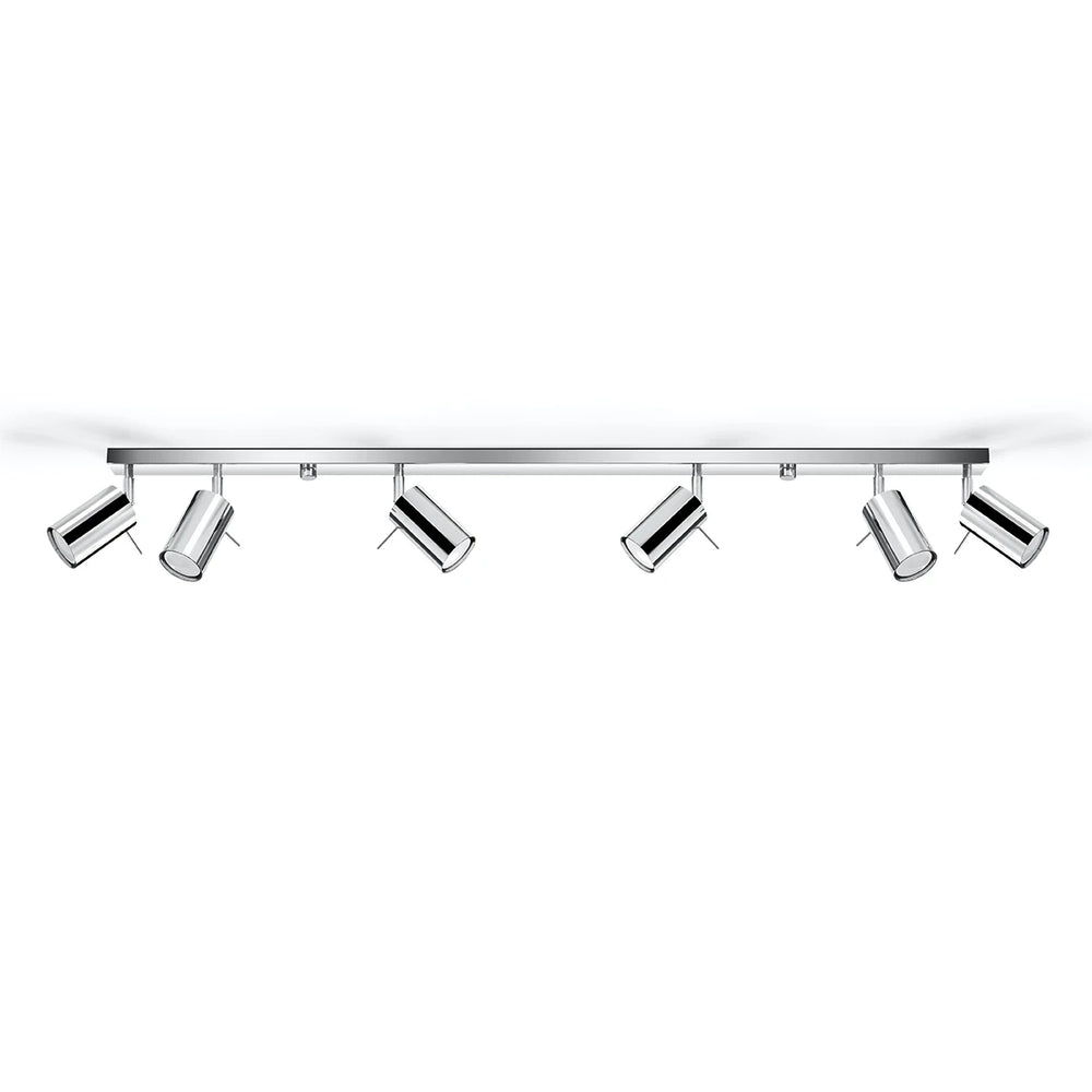 Sollux Lighting LED ceiling spotlight chrome ring, 6x GU10 fittings, IP20, aluminium, CE RoHS